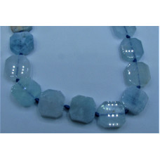 14 x 14 mm Gemstone Bead Strand - Aquamarine