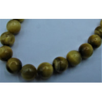 16 inch 8 mm Gemstone Round Bead Strand - Tiger Eye Golden