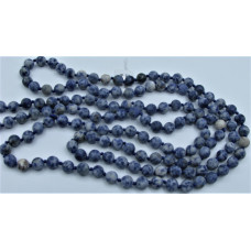 8 mm Round Bead Frosted Necklace - Dumortierite - 150 cm (59 Inch)