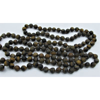 8 mm Round Bead Frosted Necklace - Tiger Eye - 150 cm (59 Inch)