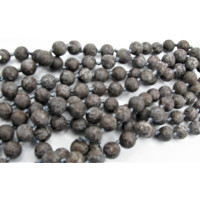 8 mm Round Bead Frosted Necklace - Brown Snowflake - 150 cm (59 Inch)