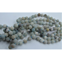 8 mm Round Bead Frosted Necklace - Amazonite - 150 cm (59 Inch)