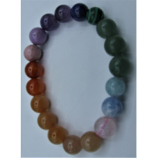 10 mm Gemstone Round Bead Bracelet - Multi