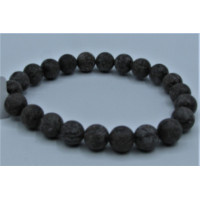 8 mm Gemstone Round Bead Bracelet - Frosted Brown Snowflake - 10 pcs pack