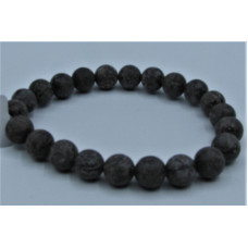 8 mm Gemstone Round Bead Bracelet - Frosted Brown Snowflake - 10 pcs pack