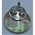 GP Round Shape Pendant with Tree of Life - Shell Gold and Silver