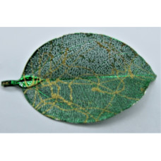 GP Leaf Pendant - Dark Green with Gold Vine