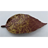 GP Leaf Pendant - Red with Gold Vine