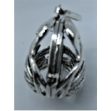 Designer Cage (B268) - Swan Cage (4 x 2 cm) - Rhodium Color 