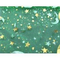 Organza - Golden Moon / Star Organza Pouch 10 x 12 cm (4 x 4.75 inch) 12 piece pack - Green