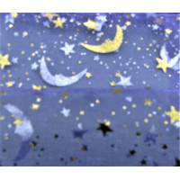 Organza - Golden Moon / Star Organza Pouch 7 x 9 cm (2.75 x 3.5 inch) 12 piece pack - Lavender