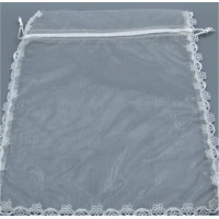 Gift Bag - White Organza - 21 x 21 cm ( 8 x 8 Inches) - 10 Pieces Pack