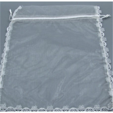 Gift Bag - White Organza - 21 x 21 cm ( 8 x 8 Inches) - 10 Pieces Pack