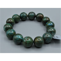 14 mm Gemstone Round Bead Bracelet - Chrysoccolla