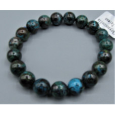 10-12 mm Gemstone Round Bead Bracelet - Chrysoccolla