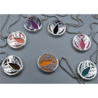 Cage Necklace with Angel Wing - Stainless Steel/Base Medal - 32 inches - Assorted color