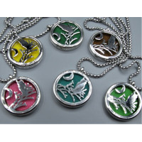 Cage Necklace with Owl - Stainless Steel/Base Medal - 32 inches - Assorted color