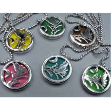 Cage Necklace with Owl - Stainless Steel/Base Medal - 32 inches - Assorted color