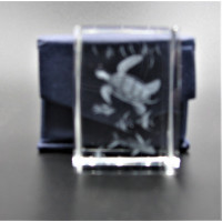 Crystal imitation Quartz Rectangle w Shark / Sea Turtle (3 x 3 x 4 cm)