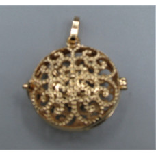 Designer Locket Cage (B210) - Gold plated flowers with Rhinestone Cage (30 mm)