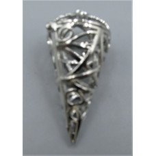 Designer Cage (B344) - Cone Shape Cage (20 x 40 mm) - Rhodium Color