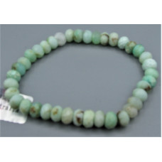 Roundel (5 x 8 mm) Faceted Gemstone Stretch Bracelet - 10 pc pack - Chrysoprase