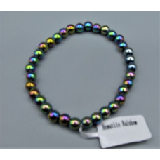 6 mm Hematite Bracelet -  Rainbow - 10 pcs pack