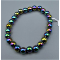 8 mm Hematite Bracelet -  Rainbow- 10 pcs pack