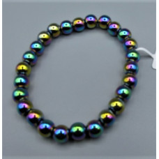 8 mm Hematite Bracelet -  Rainbow- 10 pcs pack