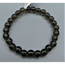 8 mm Gemstone Round Bead Bracelet - 10 pcs pack - Smoky Quartz