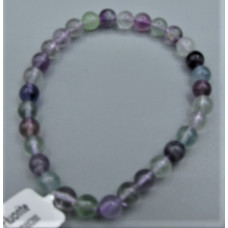 6 mm Gemstone Round Bead Bracelet - 10 pcs pack - Fluorite