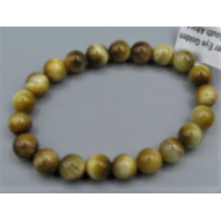 8 mm Gemstone Round Bead Bracelet - 10 pcs pack - Tiger Eye Golden