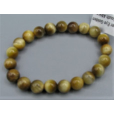 8 mm Gemstone Round Bead Bracelet - 10 pcs pack - Tiger Eye Golden