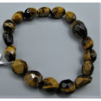 10-13 mm Gemstone Long Faceted Bracelet - 10 pc pack - Tiger Eye Red