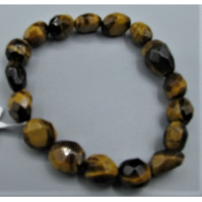 10-13 mm Gemstone Long Faceted Bracelet - 10 pc pack - Tiger Eye Red