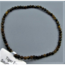 3 mm Faceted Gemstone Stretch Bracelet - 10 pcs pack - Tiger Eye