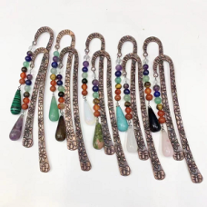 Gemstone Bookmark - Teardrop with 7 Chakra Sphere - Assorted 10 pcs Pack