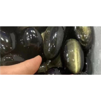 Oval Shape Flat Stone - Silver Obsidian - 5 or 6 pcs pack (Price with $70 / kg)