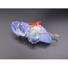 Crystal Pendant with Chips - Teal