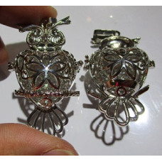 Designer Cage (R146) - Heart shape (25x18x18 mm) as the body of Owl  - Several colors available