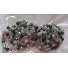 Gemstone Rings - 3mm Faceted Bead Ring - 10 pcs pk - Tourmaline