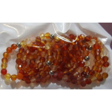 Gemstone Rings - 3mm Faceted Bead Ring - 10 pcs pk - Carnelian