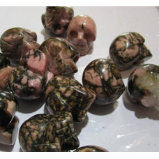 Skull 1 Inch Figurine - Rhodonite - 24 pcs pack