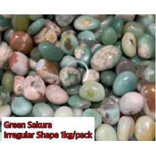 Irregular Shape Tumbled Stone - Green Sakura - 1 kg pack 