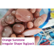 Irregular Shape Tumbled Stone - Orange Sunstone - 1 kg pack 