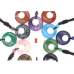 Gemstone Necklace - Donut pendant with black cord (About 14.5 inch long) - 10 pcs Mix stone pack (Including Amethyst, Aventurine, Lapis, Obsidian, Rose Quartz, Blue Goldstone and opalite)