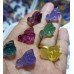 Carvings - Dragon Head (1.8 cm or about 0.7 inch) in Rainbow Fluorite Mix Stones - 10 pcs pack