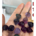 Carvings - Strawberry (about 14x18mm) in rainbow Fluorite Mix stones - 10 pcs pack