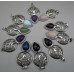 GPK Teardrop shape w Tree of life Gemstone Pendant - 10 pcs mix stone pack (About 2 inch)