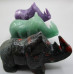 Extra Large Carving - Rhino (5.5 x 3.5 H inches) - Aventurine, Lepidolite, Rainbow Jasper